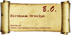 Birnbaum Orsolya névjegykártya